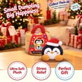 thumbnail image 6 of Christmas Penguin Dumpling Plush Toy, Black Stuffed Bao with Santa Hat, Holiday Collectible Plush with Bamboo Steamer Box, 6 of 7