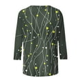 thumbnail image 5 of JTZGDY 3/4 Length Sleeve Womens T Shirts Cute Floral Printed Round Neck Tunic Blouse Loose Oversized Dressy Casual Pullover Tops Fall Outfit Clothes 2025 Army Green L, 5 of 9