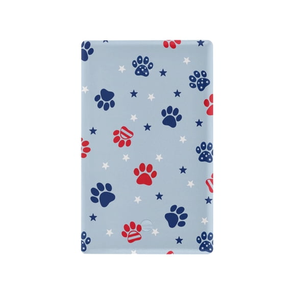 Yayeee Blank Wall Plate Cover 1-Gang 4.5"x2.7" Home Unused Decorative Outlet, Blue Cartoon Paw Pattern