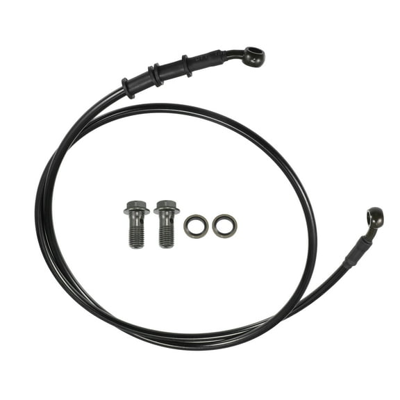 Unique Bargains Brake Hose Motorcycle ATV Braided Hydraulic Brake Line Oil Hose Pipeline 130cm Black Army Green 1 Set