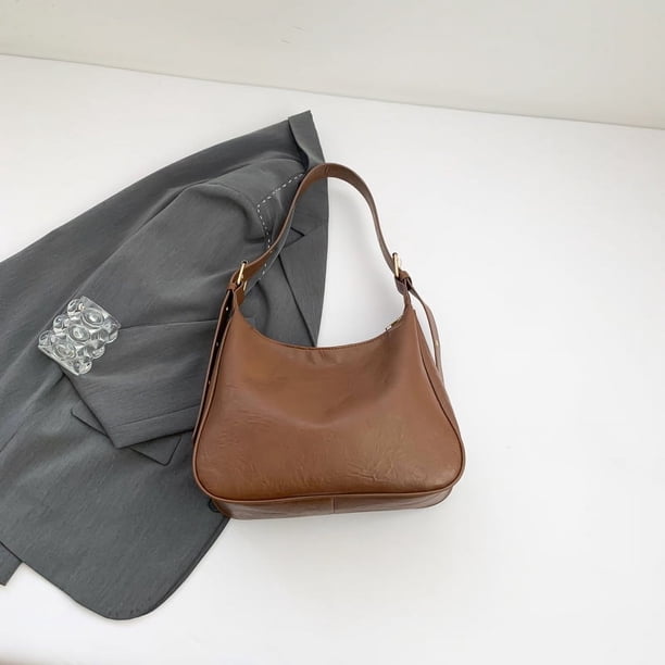 Bolso de mano de color liso para mujer, nuevo estilo otoño e invierno 2025, bolso de mano de gran capacidad, bolso de hombro moderno