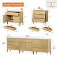 thumbnail image 7 of 94.5" Reeded Accent Chest Set with Doors and Drawers, Modern Credenza Storage Cabinet with Metal Legs for Living Room, Kitchen, Dining Room, Hallway, 7 of 7