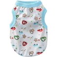 thumbnail image 1 of Ropa de chaleco para mascotas, linda camiseta para perros, estampado de verano, algodón suave y transpirable, chaleco para perros pequeños, gatos y cachorros (XL-azul claro) Azul claro Ca, 1 of 5