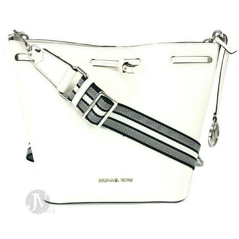 Michael Kors Eden Leather Medium Bucket Shoulder Bag Optic White Walmart