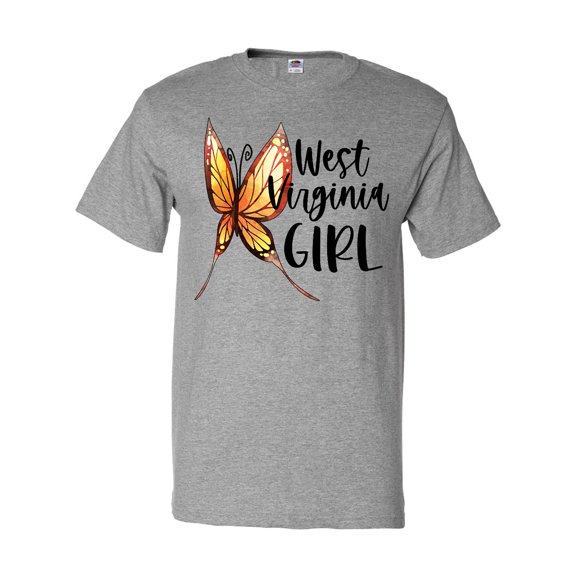 Inktastic West Virginia Girl- Butterfly T-Shirt