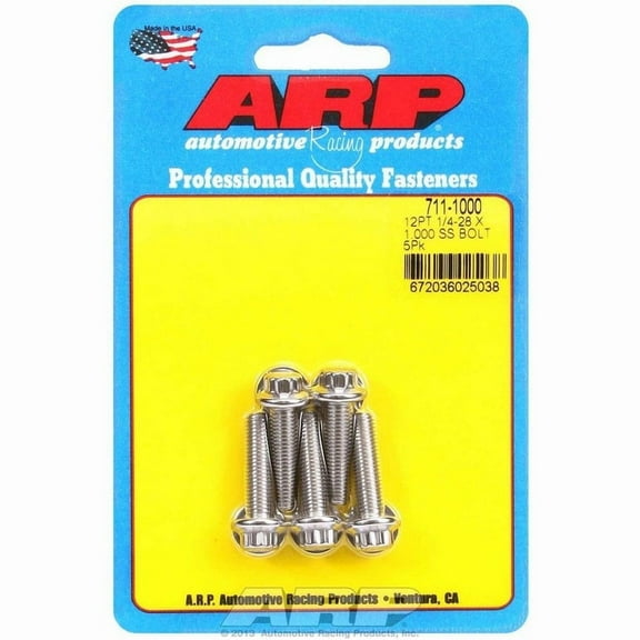 Arp S/S Bolt Kit - 12pt. (5) 1/4-28 x 1.000