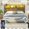 Tiptiper Full Bed Frame with LED Lights Headboard, Metal Platform Bed