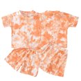 thumbnail image 6 of MXIEZI Newborn Toddler Boys and Girls Tie Dye Summer Outfit Short Sleeve Crewneck T-Shirt Tops and Shorts 2PCS Set Clothing for 12 Months to 5 Years old, 6 of 9