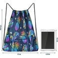 thumbnail image 2 of Mesh Drawstring Bag Beach Bag with Zipper Pocket Gym Backpack Bag for Swimming Gear Gym Storage Bag for Adult Kids, 2 of 8