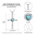 thumbnail image 6 of Coachuhhar Cross Necklace 925 Sterling Silver Heart Turquoise Filigree Pendant Religious Catholic Jewelry Christmas Gifts for Women, 6 of 7