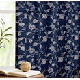 thumbnail image 5 of Vargottam Cotton Canvas Curtains - Rod Pocket/Back Tab Farmhouse Drapes for Living Room or Bedroom Windows - Light Filtering - 3-Way Hanging Style - Set of 2 Panels, 52"x72" - Leaves Pattern (Blue), 5 of 8
