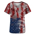 thumbnail image 5 of TIMIFIS 4th of July Women Scrub V Neck T Shirts Top American Flag Print Workwear Summer Short Sleeve Lightweight Scrub Independence Day with Pockets - Spring/Summer, 5 of 5