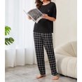 thumbnail image 2 of Summer Sleepwear for Women Short Sleeve Pajama Set 2 Piece female Tee and Pants Soft Loungewear PJS, 2 of 7