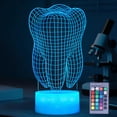 thumbnail image 1 of Lámpara de luz nocturna dental 3D POSSHE, 16 colores, con control remoto, 1 of 8
