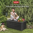 thumbnail image 4 of Keter Plastic 150-Gal Outdoor Patio Organizer Deck Bench Storage, Dark Gray, 4 of 11