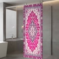 thumbnail image 4 of Pink Geometric Window Privacy Film, Middle Century Boho Ethnic Abstract Southwestern Static Cling UV Sun Blocking Tint Film Heat Control Windows Films for Bedroom Bathroom, Window Stickers 23.6"x59", 4 of 8