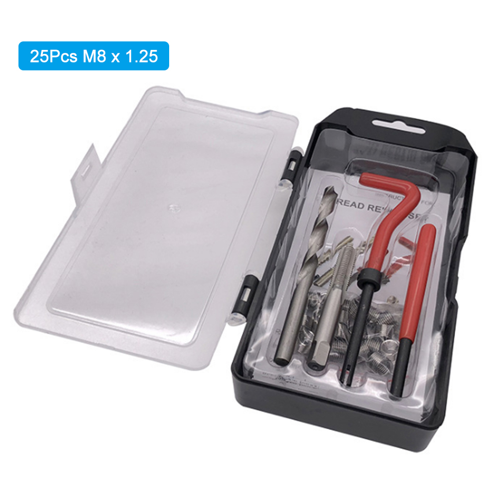 25Pcs M8 x 1.25 Thread Kit Helicoil Compatible 8mm Damaged Threads