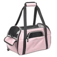 thumbnail image 6 of Pet Carrier Backpack, Holds up to 11 lbs, Travel Bag & Soft-Sided Crate for Small Dogs & Cats, Expandable with 5-Side Ventilation, Removable Pad & Luggage Strap, Pink，17×9×11 Inches, 6 of 8