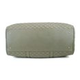 thumbnail image 4 of Women's Quilted Leather Weekender Travel Duffel Bag With Rose Gold Hardware - Large 22" Size - Cute Satin Inner Lining - Olive Green, 4 of 6