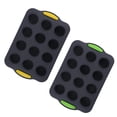 thumbnail image 3 of BUYISI Small Cupcake Silicone Muffin Pan 12 Round Holes Non Stick Baking Tray Grey B, 3 of 7