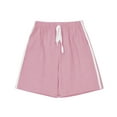 thumbnail image 2 of MKOSPLRT Linen Shorts for Little Girl 2-7 Years High Waist Drawstring Lounge Shorts Color Block Baggy Track Shorts Kids Summer Shorts, 2 of 7