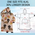 thumbnail image 4 of Oversized Wearable Blanket Hoodie,Dachshund Hotdog Fries Sherpa Blanket Hoodie with Super Pockets,Super Warm Fuzzy Pullover for Women & Men, 4 of 6