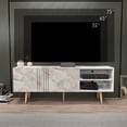 thumbnail image 5 of Ronas Solid Wood Legs TV Stand - White & Ephesus Marble, 5 of 8