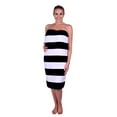 thumbnail image 3 of Puffy Cotton Luxury Cabana Striped Velour Beach Towel - Black, 3 of 8