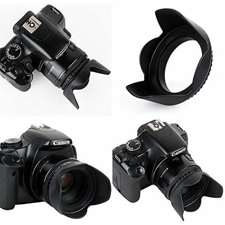 72mm Pro Hard Lens Hood with Clamp Collar For Camera/Camcorder
