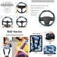 thumbnail image 5 of Yuyamidu 15 Pieces Blue Hibiscus Car Seat Cover Set with Steering Wheel Cover Air Vent Storage Pocket Seatbelt Shoulder Pads Trash Bin Rearview Mirror Cover Coasters Keychain Wristlet, 5 of 7