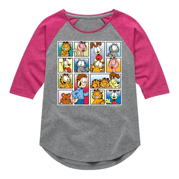 Garfield - Friends - Toddler And Youth Girls Raglan Graphic T-Shirt