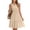 Beige, variant on Women's Summer Casual Mini Sundress Sleeveless V Neck Solid A Line Dress with Pockets, S