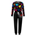 thumbnail image 4 of Wyzesi Ensemble de Shorts pour Femmes, Lift Fessier, Mode Décontractée Automne et Hiver, Col Rond Imprimé, Manches Longues, Poches, Taille Élastique, Pantalon de Sport, 4 of 4