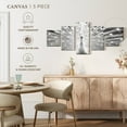 thumbnail image 5 of Elephant Stock Pearl White Peacock Wall Art - Horizontal Multi Panel Canvas - 5 Pieceliving Room Wall Decor - Photography Animal Multi Panel - White And Black Decor - 80" x 36", 5 of 8