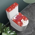 thumbnail image 2 of HELLHERO Christmas Snowman Pattern Stretch Toilet Lid Dust Cover Set with Fits All Toilet Shapes, 2 of 5