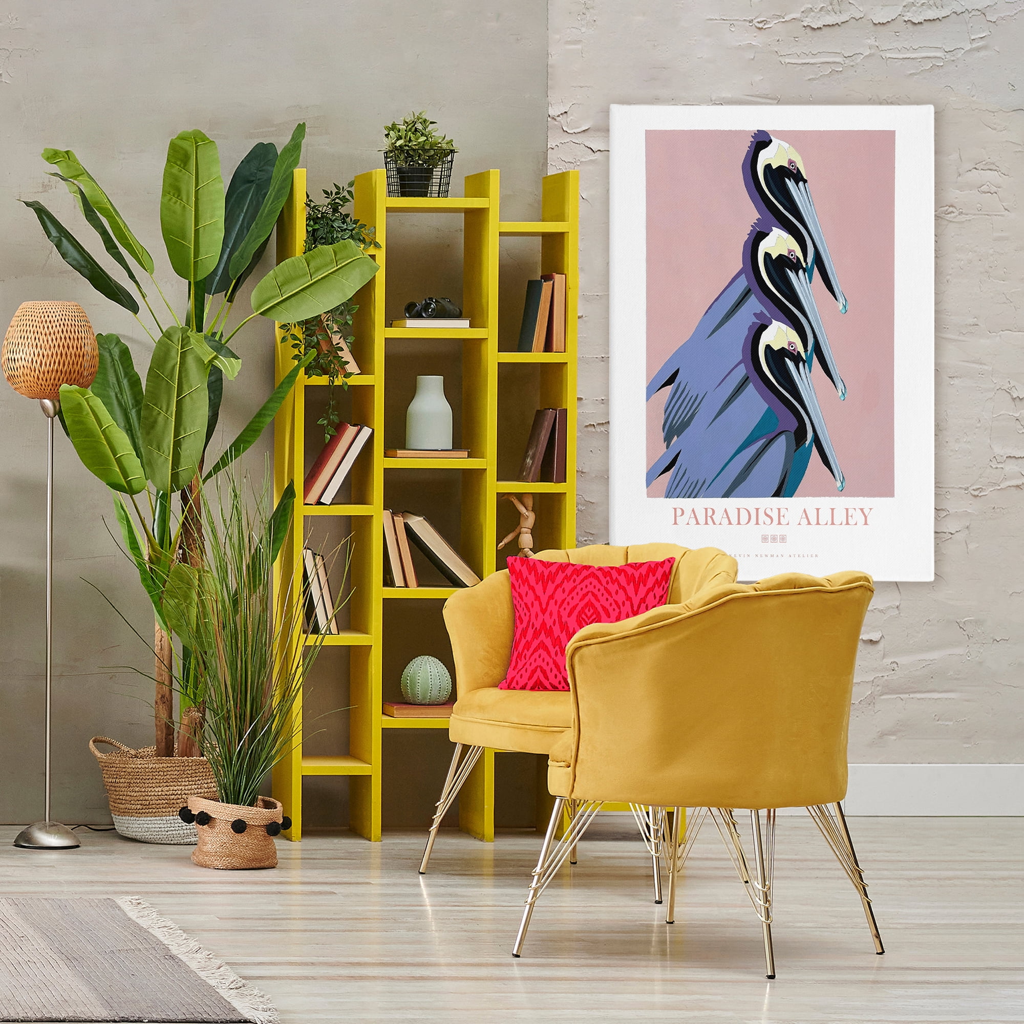 Stupell Industries Paradise Alley Pelican Trio Canvas Wall Art, design by Jadei Graphics
