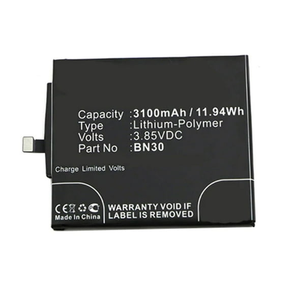 Batteries N Accessories BNA-WB-P8344 Cell Phone Battery - Li-Pol, 3.85V, 3100mAh, Ultra High Capacity Battery - Replacement for Xiaomi BN30 Battery