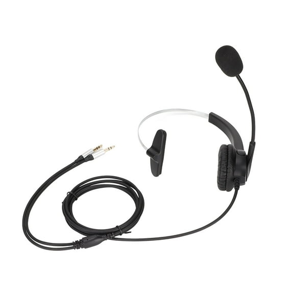 Auriculares mono con cancelación de ruido y conector dual de 3,5 mm para centros de llamadas, ideal para cursos en línea y centros de llamadas.