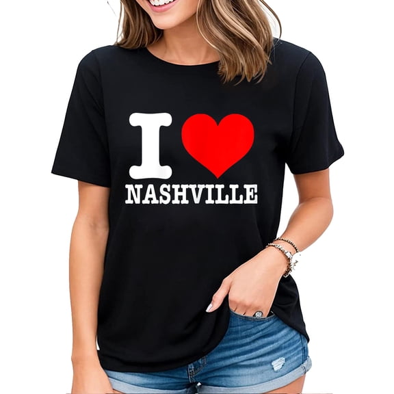 Nashville Shirt I love Nashville T-Shirt for Women Black Medium