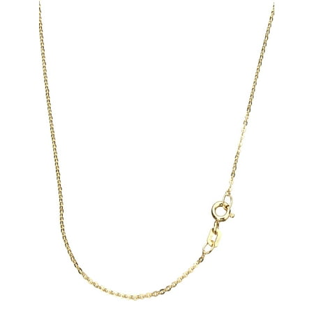 - 18k Gold-Flashed Sterling Silver Flat Fine Cable Nickel Free Chain Italy, 14