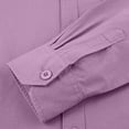 thumbnail image 5 of HOOMEUMY Men's Fashion Solid Long Sleeve Shirt Collared Pocket Tops Casual Wear Trendy Look for Daily Outdoor Sports Activities, 5 of 6