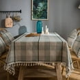 thumbnail image 2 of Boho Retro Color Stripe Tablecloth With lace tassels Cotton Linen Waterproof Farmhouse Table Cover Tabletop Decoration for Dining Room Restaurant Party, 2 of 4