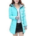 thumbnail image 2 of Ofreoo Women’s Winter Hooded Coat – Casual Long Sleeve with Pockets Deal of the Week Light Blue XXL, 2 of 3