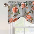 thumbnail image 4 of Red Rose Tie Up Valance Curtains for Windows, Kitchen Curtains Window Treatments, Farmhouse Romantic Botanical Floral Vines Short Window Shades Valances for Bedroom Bathroom Cafe 42"x18", 4 of 8