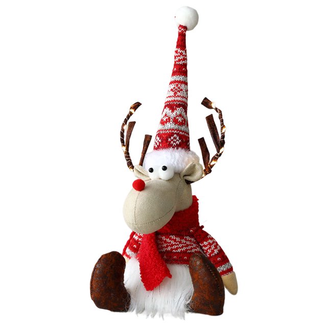 Muñeco Sentado Ciervo JShteea Peluche Decoraciones Navideñas rojo