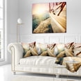 thumbnail image 2 of Designart Huge Yacht Sailing Against Sunset - Pier Throw Pillow - 16x16, 2 of 4