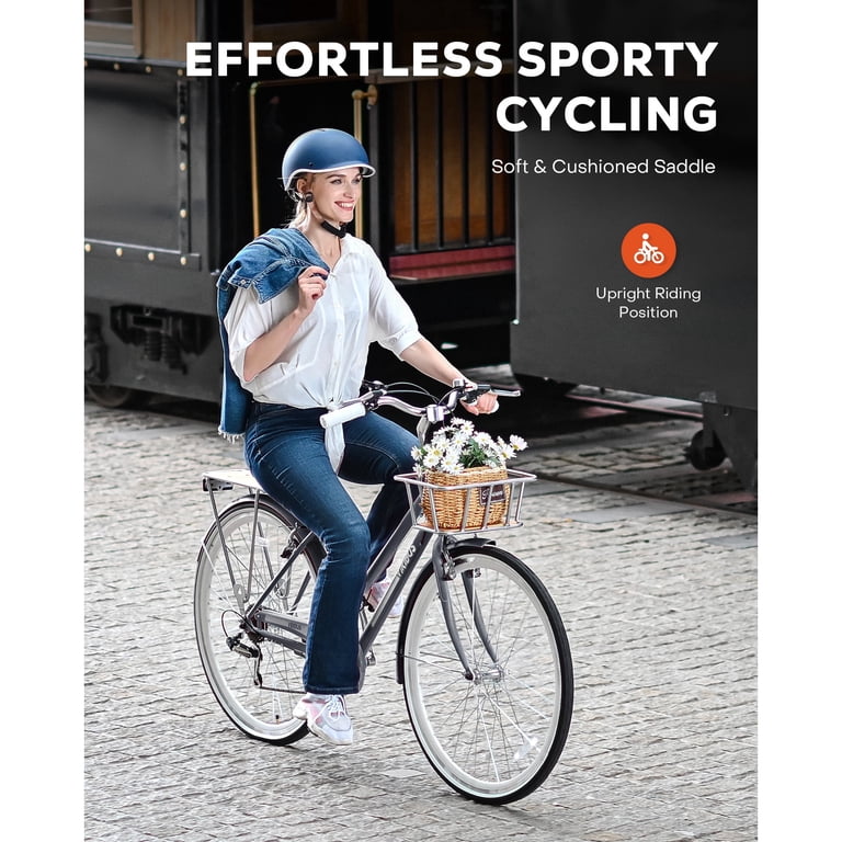 Hybrid Bike, 700c City Commute Cruiser Bike with 7 Speed