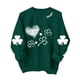 thumbnail image 1 of Camiseta Impresa Del Día de San Patricio de Manga Larga de las Mujeres, Sudadera de Cuello Tripulado para las Vacaciones de Invierno, 1 of 4