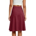 thumbnail image 3 of Women's Knee Length Skirt High Waisted Stretchy A Line Skirts Summer Loose Casual Skirts, 2XL, 3 of 3