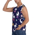 thumbnail image 3 of Balery Lama in Space Camisetas sin mangas para hombre, absorbe la humedad y protege contra el mal olor.-Small, 3 of 7
